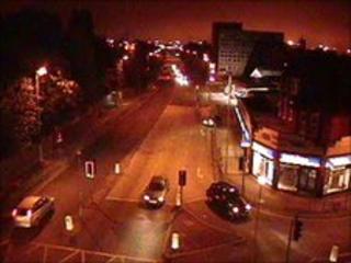 CCTV of Crosby Road North, moments before the shooting