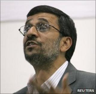 Iranian President Mahmoud Ahmadinejad in Dushanbe, Iran, on 9 June 2010
