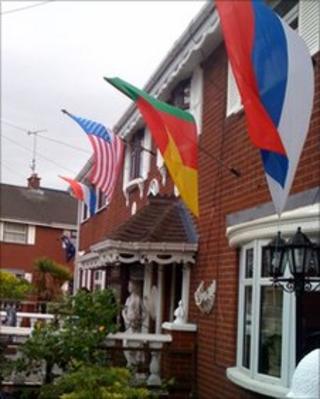 World Cup flags on Iris Mews