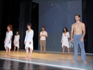 Rehearsal for Don't Be Scared, musical based on the life of Pope John Paul II