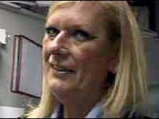 Station announcer Susan Gibbs
