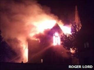 The burning church