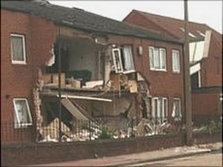 The damaged flats