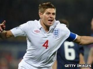 Steven Gerrard celebrates his goal
