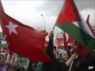 Pro-Palestinian Turks demonstrate in Ankara - 6 June 2010