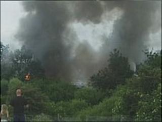 Smoke from the fire