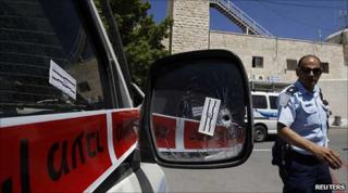 Israeli police car shot at in the West Bank 14 June