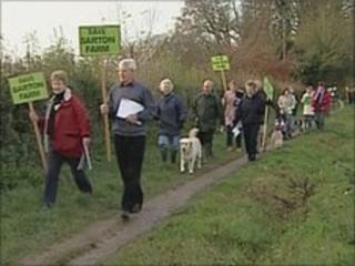 Protest against the plans to build 2,000 homes at Barton Farm