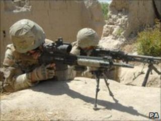 A Corporal and a Marine in Afghanistan