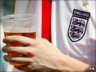 England fan with beer