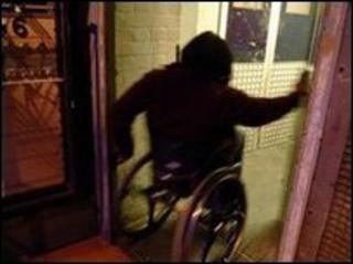 A wheelchair user