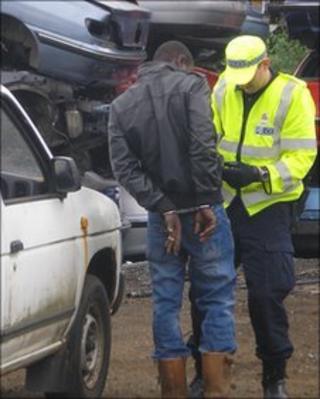 Arrest at scrap metal yard