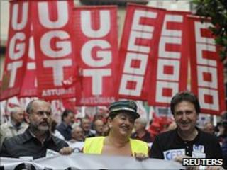 Spanish strikers, 8 June 2010