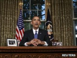 President Obama speaks from the Oval Office