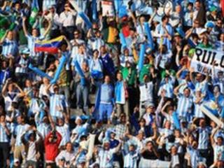 Argentina supporters at Nigeria game in Johannesburg, 12 June 2010