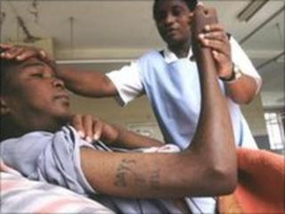An HIV patient in a Zambian hospital