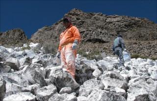 The painting team on the slopes of Chalon Sombrero