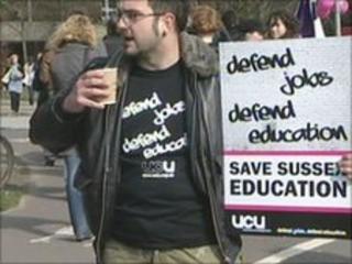 Unversity of Sussex picket line