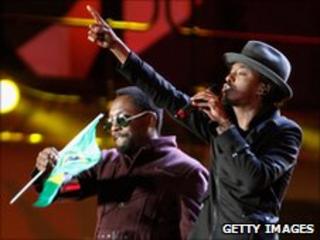 K'Naan (right) and will.i.am at World Cup concert