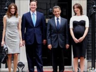 David Cameron, Nicolas Sarkozy, Samantha Cameron and Carla Brun-Sarkozy