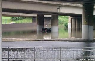 car under water