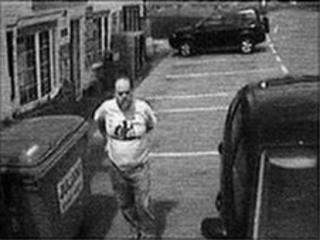 CCTV showing Dr Layfield by the village shop