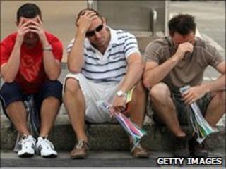 Disappointed England fans in Cape Town