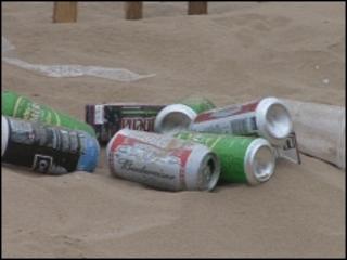 Litter on Formby beach