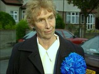 Dame Angela Rumbold campaigning in 1997