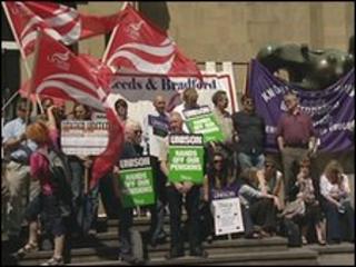 Protesters in Leeds