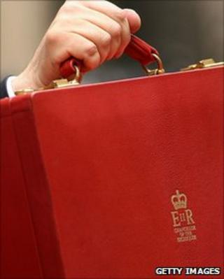 The chancellor's red briefcase