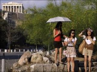 Tourists in Athens (file image)