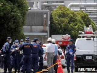Investigators at the Ujina factory in Hiroshima on 22 June 2010