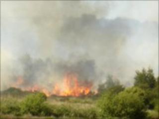 The fire in a field at Lettershandoney was started at about 1830 BST