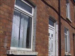 A number of houses in the Donegall Road area were attacked