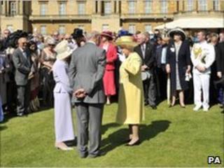 The Queen at a garden party
