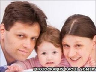 Mirko Fischer, his wife Stefanie and daughter Sophia