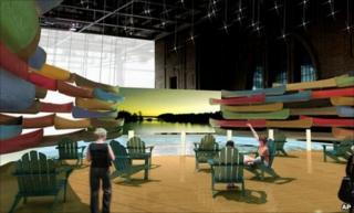 Artist's rendition of the water feature at the G20 media centre in Toronto (image provided by Canadian government)