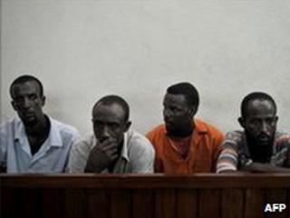Suspected pirates on trial in Mombasa (file photo)