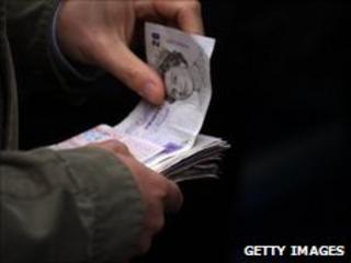 Bundle of ÂŁ20 notes