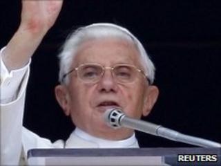 Pope Benedict XVI leads the Angelus prayer in St Peter's Square at the Vatican - 27 June