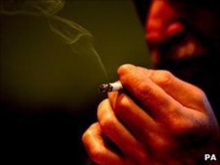 Man smoking a cigarettes