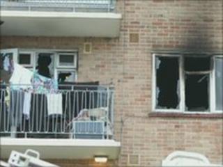 Scene of the fire in Brighton