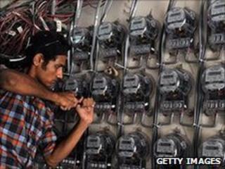 Technician at Karachi electricity sub-station