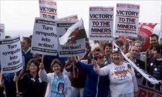 Miners and their families at the TUC conference in 1984