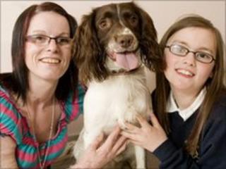 Samson with Cheryl and Courtney Douglas