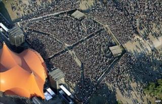 Crown at rock festival