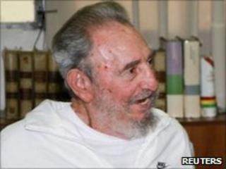 Former Cuban leader Fidel Castro in Havana on 7 July 2010