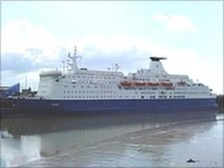 The Swansea to Cork Ferry at Swansea Docks
