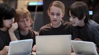 Children on laptops